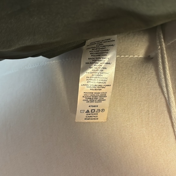 LOFT deep olive green faux leather jacket women’s size 0 - Picture 10 of 11